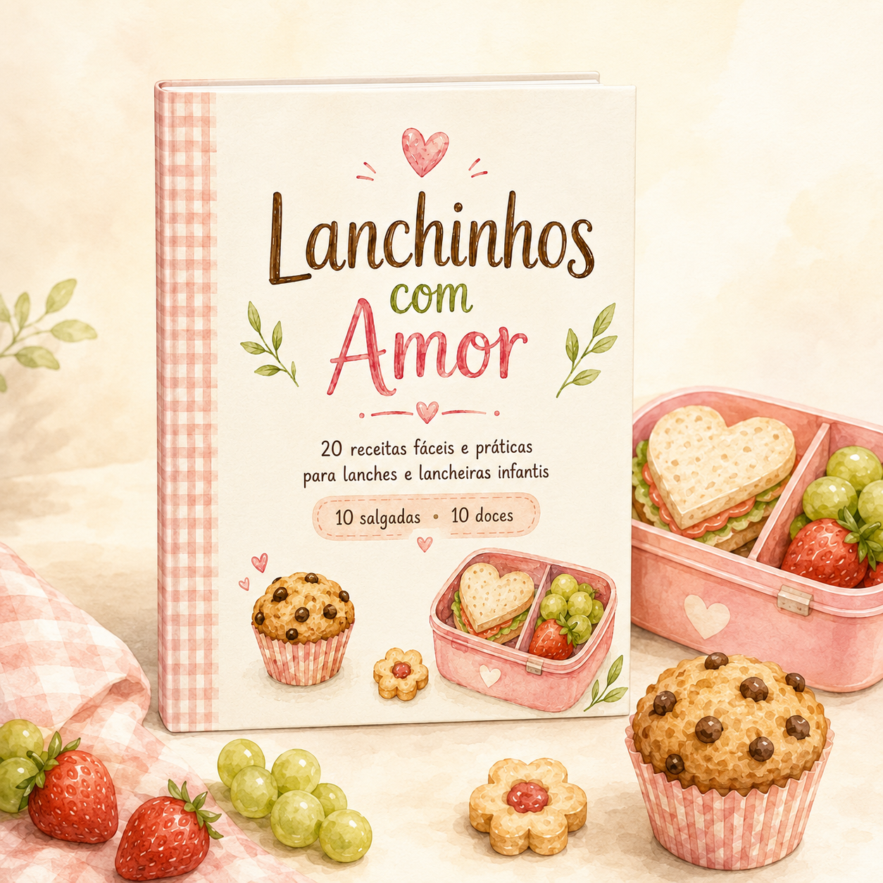 Mockup do e-book Lanchinhos com Amor